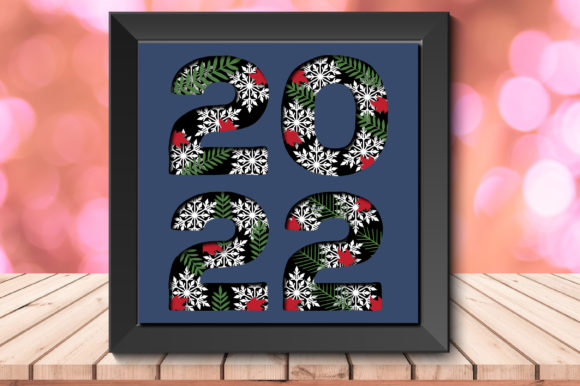 3D 2022 New Year Shadow Box: A Bold 3D SVG for Seasonal Branding and Packaging Design
