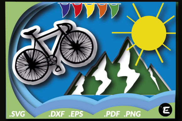 3D Bike SVG for Shadow Box Crafts & Handmade Business Designs