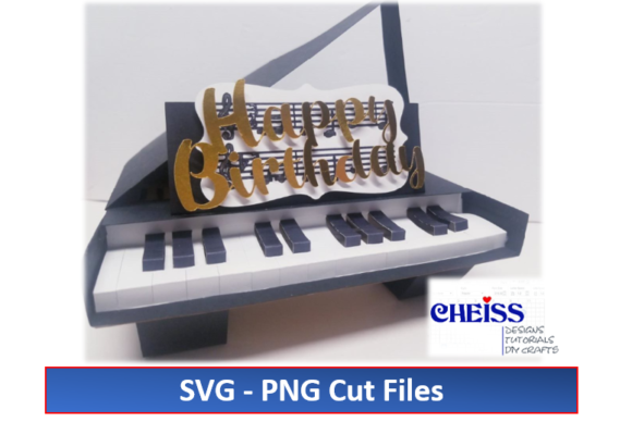 3D Birthday Piano Pop-Up Card: A Playful 3D SVG for Local Branding and Packaging