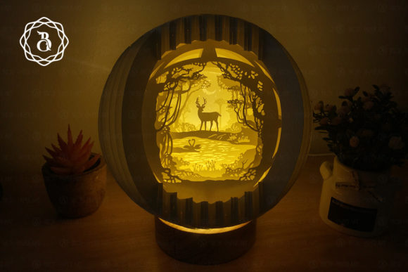 Deer Sphere Pop-up: A 3D SVG Shadow Box with Dimensional Design Potential