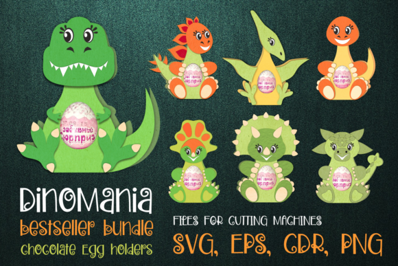 Dino Bundle - Chocolate Egg Holders 3D SVG for Creative Sellers