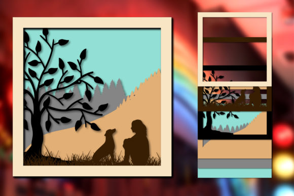 Dog Layered Shadow Lightbox Laser 3D: A 3D SVG Shadow Box for Modern Branding