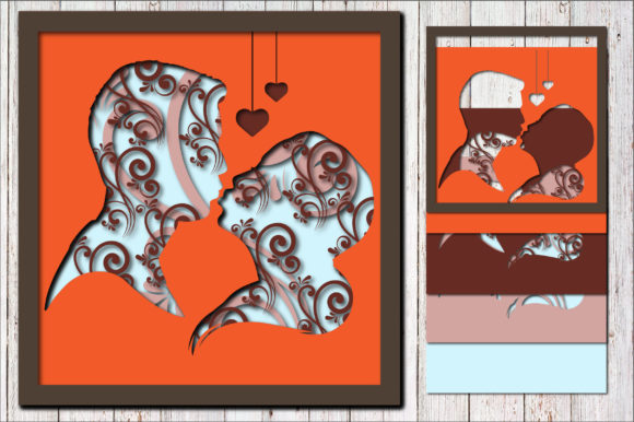 h1Floral Couple Kissing Shadow Box 3D SVG for Creative Sellers/h1