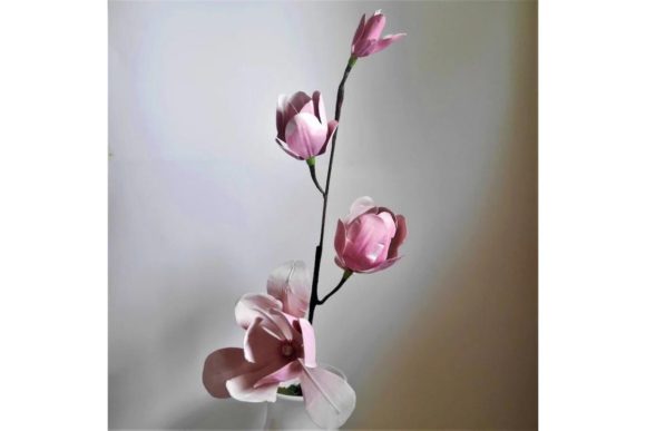 Pink Magnolia Paper Templates: 3D SVG for Elegant Paper Flowers