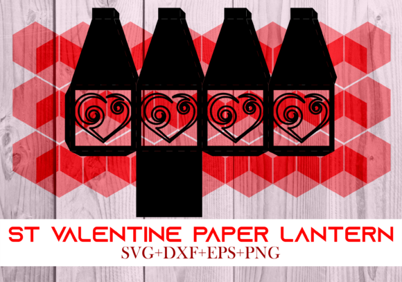 St Valentine Paper Lantern Series 0095: Festive 3D SVG for Seasonal Branding and Packaging