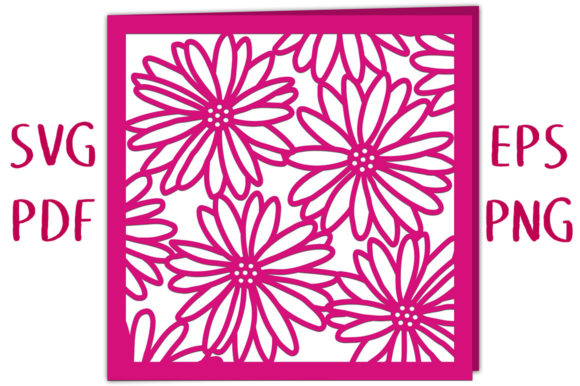 Summer Daisy 5x5” 3D SVG Card Design for Greeting & Craft Products