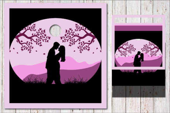 Valentine's Day Gift: Couple Shadow Box in 3D SVG for Romantic Branding