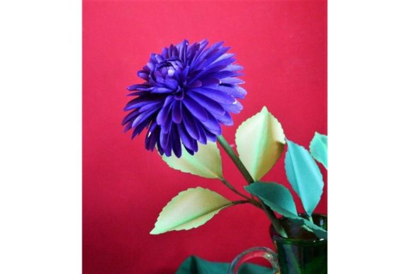 Violet Dahlia Paper Flowers 3D SVG Templates