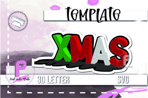 XMAS 3D Letters Christmas SVG for Festive Crafting